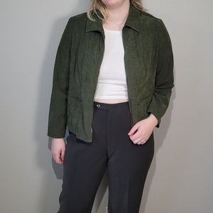 Green Zip up jacket Traditions micro suede jacket
